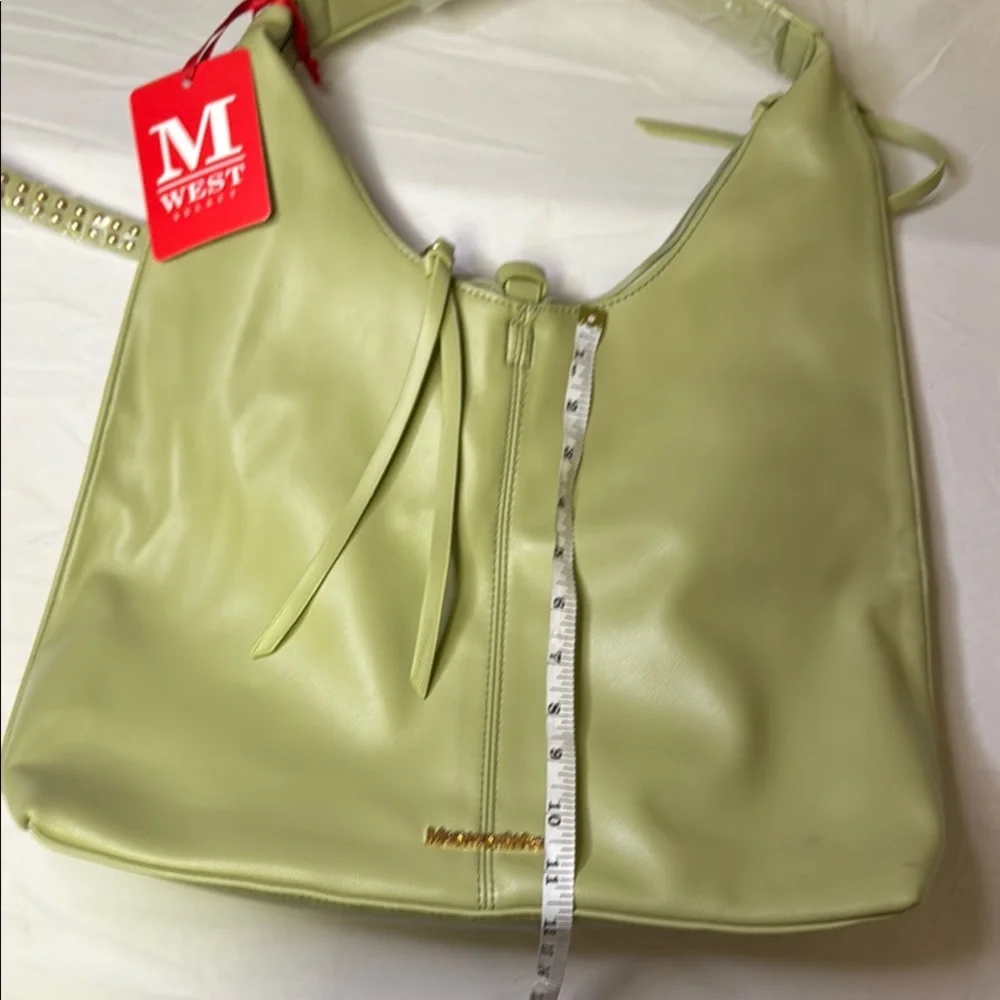 Green‎ Hobo Bag with Minimalist Design and Relaxed Silhouette